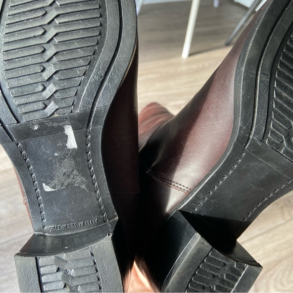 Aqua College Brown Leather Fleece Lining Riding Boots - Picture 10 of 13